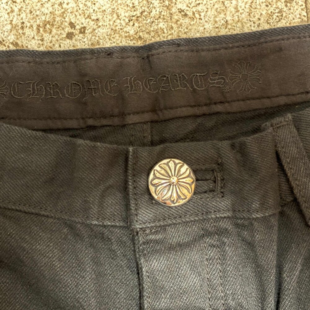 Chrome Hearts Green and Leopard Cross Patches Jeans Black Size 36 - Picture 8 of 15